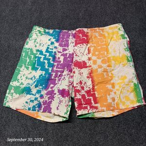 Vintage Pacific Bay Swim Trunks Short Men Medium 32 / 34 Abstract Colorful Lined